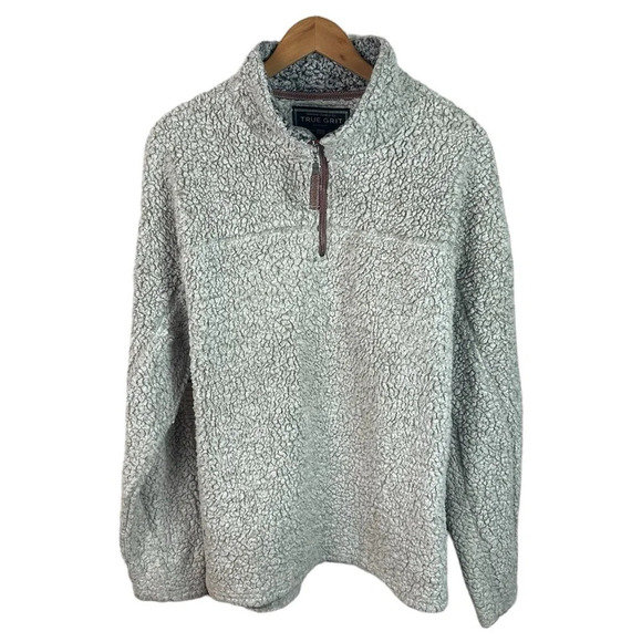 B13 Mens True Grit American Outdoor Co 1/4 Zip Sherpa Pullover Jacket M - Picture 1 of 5